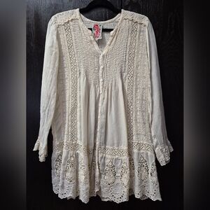 Johnny Was Cream Lace Women's Top Sz S